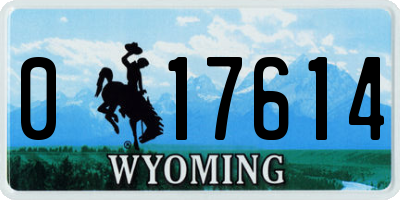 WY license plate 017614