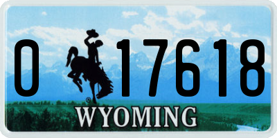 WY license plate 017618