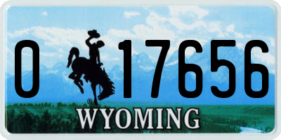 WY license plate 017656