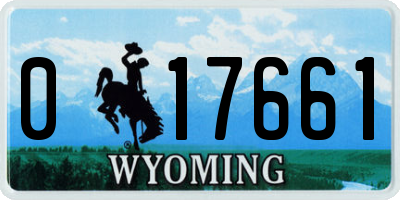 WY license plate 017661