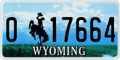WY license plate 017664