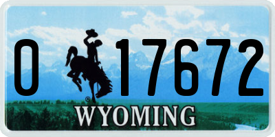 WY license plate 017672