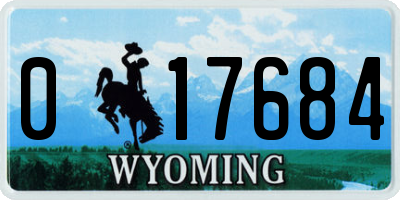 WY license plate 017684