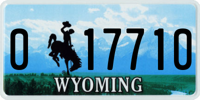WY license plate 017710