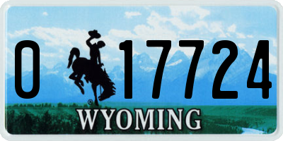 WY license plate 017724