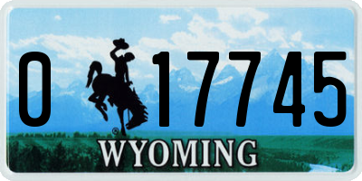 WY license plate 017745