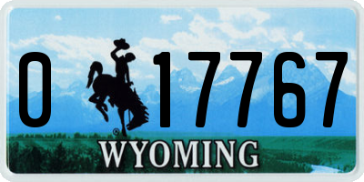 WY license plate 017767