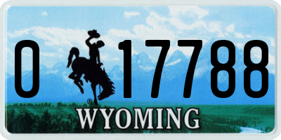 WY license plate 017788