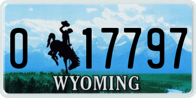 WY license plate 017797