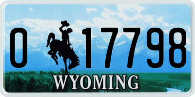 WY license plate 017798