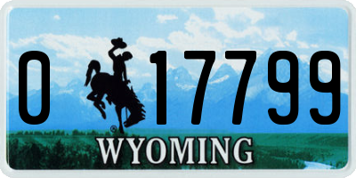 WY license plate 017799