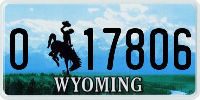 WY license plate 017806