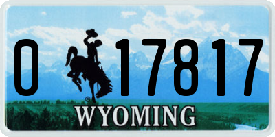 WY license plate 017817