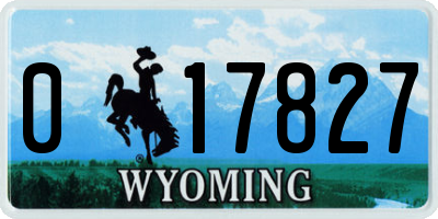 WY license plate 017827