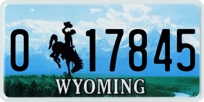 WY license plate 017845