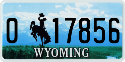 WY license plate 017856