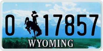 WY license plate 017857