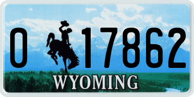 WY license plate 017862