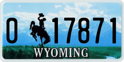 WY license plate 017871