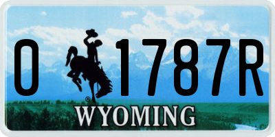 WY license plate 01787R