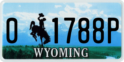 WY license plate 01788P