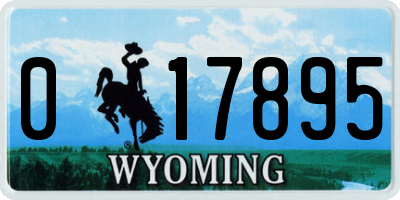 WY license plate 017895