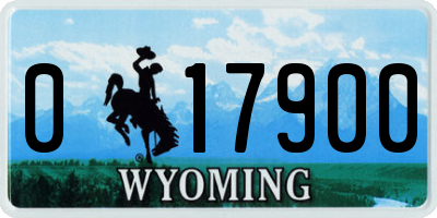 WY license plate 017900