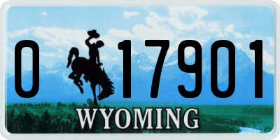 WY license plate 017901