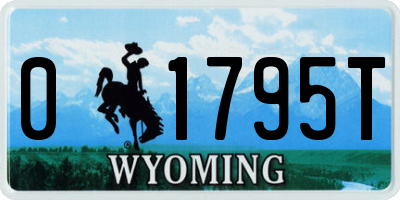 WY license plate 01795T