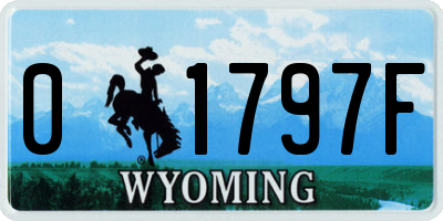 WY license plate 01797F