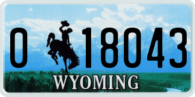 WY license plate 018043