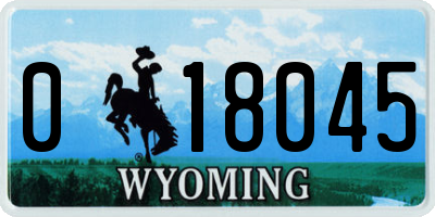WY license plate 018045
