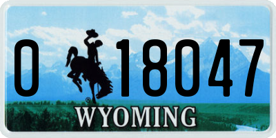 WY license plate 018047