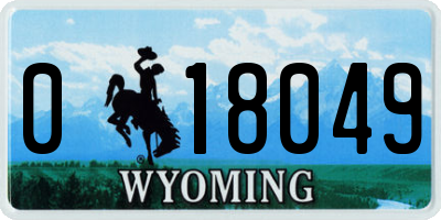 WY license plate 018049