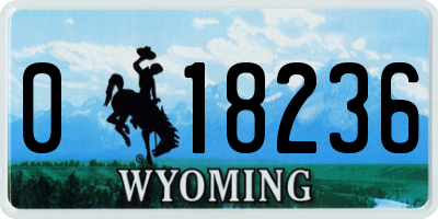 WY license plate 018236