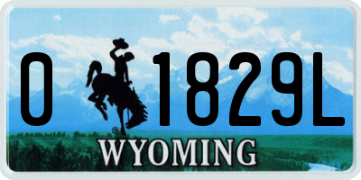 WY license plate 01829L