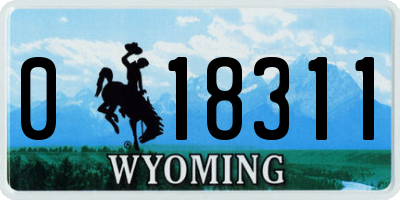 WY license plate 018311