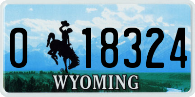 WY license plate 018324