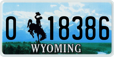 WY license plate 018386