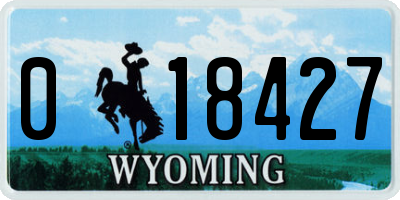 WY license plate 018427