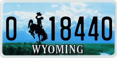 WY license plate 018440