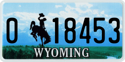 WY license plate 018453