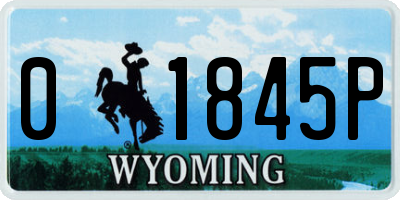 WY license plate 01845P