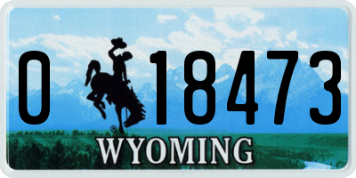 WY license plate 018473