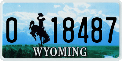 WY license plate 018487