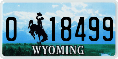 WY license plate 018499