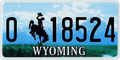 WY license plate 018524