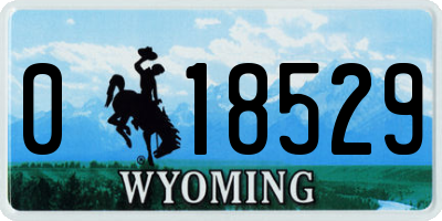 WY license plate 018529