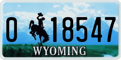 WY license plate 018547