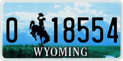 WY license plate 018554